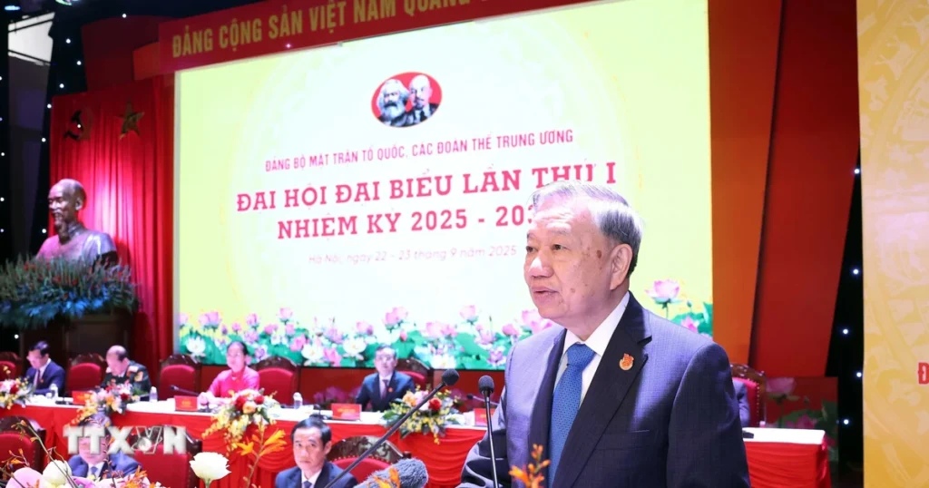 Tổng Bí thư Tô Lâm: Để khối đại đoàn kết toàn dân tộc là nguồn lực vô tận 1 tong bi thu to lam du dai hoi dai bieu dang bo mat tran to quoc viet nam va cac doan the trung uong lan thu nhat 8290739