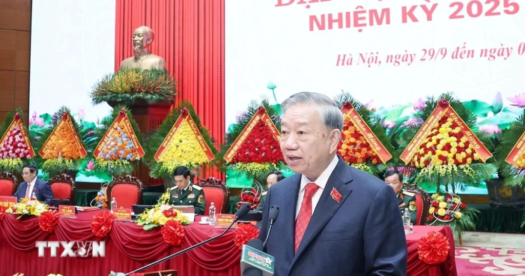 Phát biểu của Tổng Bí thư Tô Lâm tại Đại hội đại biểu Đảng bộ Quân đội 1 tong bi thu to lam du dai hoi dai bieu dang bo quan doi lan thu xii 30 9
