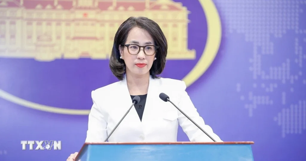 Bác bỏ những đánh giá không chính xác về tình hình tôn giáo tại Việt Nam 1 nguoi phat ngon bo ngoai giao pham thu hang 1