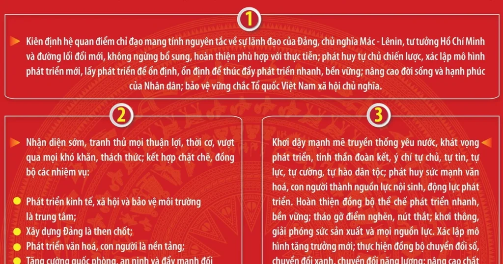 Đại hội XIV: 5 quan điểm chỉ đạo tạo “bệ phóng” cho mục tiêu phát triển đến 2045 1 dai hoi dang xiv 5 quan diem chi dao lon de thuc hien muc tieu phat trien 2026 2030 va tam nhin 2045