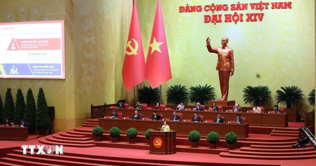 Đại hội XIV của Đảng: Định hình đường hướng phát triển Việt Nam giai đoạn mới 1 dai hoi dang xiv phien thao luan tai hoi truong ve cac van kien dai hoi 2101 4
