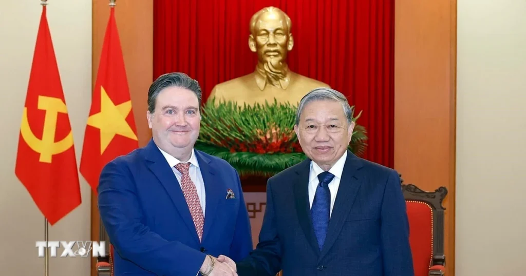 Tổng Bí thư Tô Lâm tiếp Đại sứ Hoa Kỳ tại Việt Nam Marc Evans Knapper 1 tong bi thu to lam tiep dai su hoa ky 2