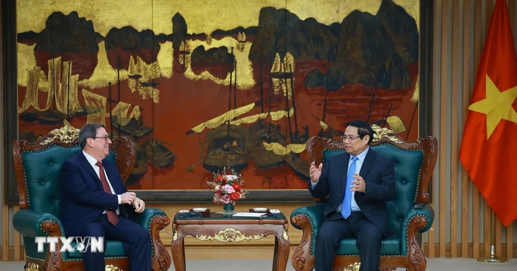 Thủ tướng Phạm Minh Chính tiếp Bộ trưởng Ngoại giao Cuba 1 thu tuong pham minh chinh tiep dac phai vien dang chinh phu cuba 02 3