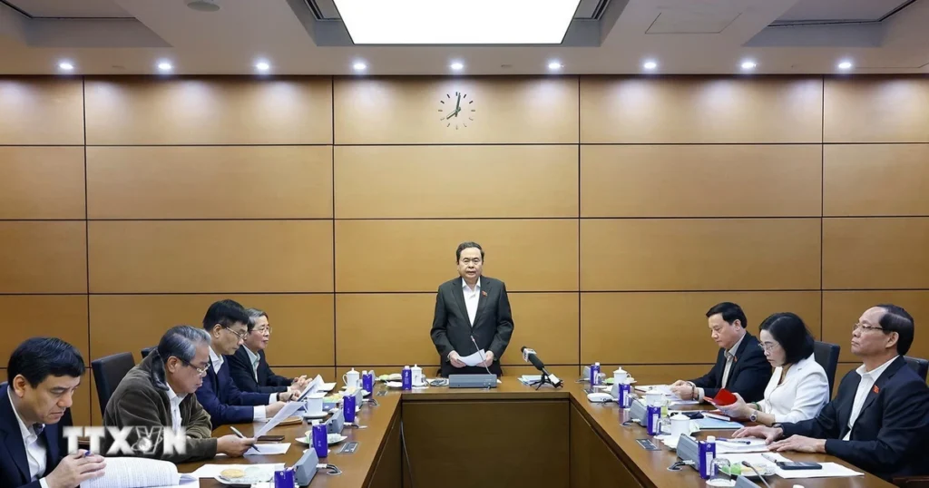 Chủ tịch Quốc hội chủ trì họp với các Tiểu ban giúp việc Hội đồng Bầu cử quốc gia 1 1203 chu tich quoc hoi hoi dong bau cu quoc gia 1