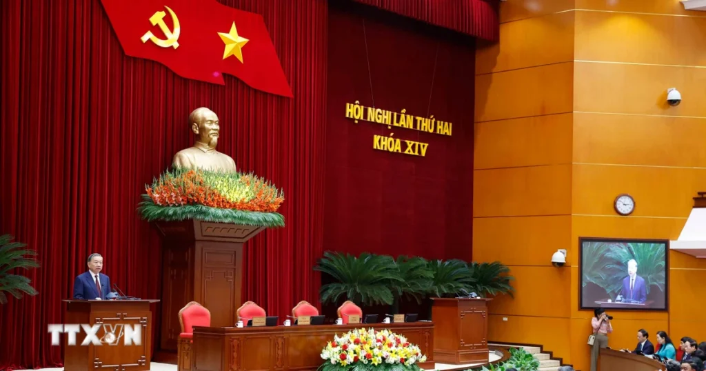 Hội nghị Trung ương 2 khóa XIV: Khâu thực thi giữ vai trò quyết định 1 be mac hoi nghi lan thu hai ban chap hanh trung uong dang khoa xiv 8662178 5