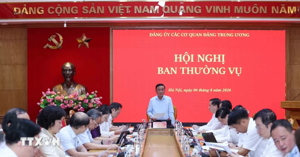 Thường trực Ban Bí thư Trần Cẩm Tú chủ trì Hội nghị Ban Thường vụ Đảng ủy các cơ quan Đảng Trung ương 1 0608 thuong truc ban bi thu cac co quan dang trung uong 1